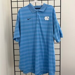 Nike Men's Light Blue Striped Polo Shirt